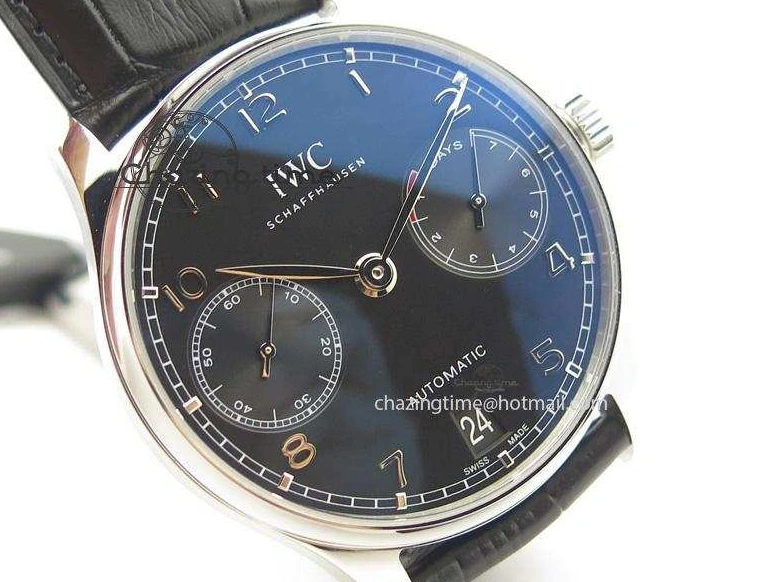 MIROTIME 0205 Practical Portuguese Real PR IW500109 ZF 1:1 Best Edition Black Dial On Black Leather Strap A52010 V 7308